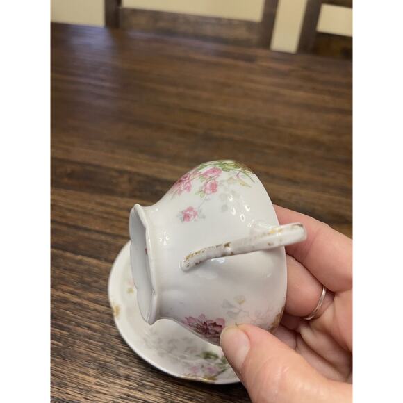 Theodore Haviland Limoges France Antique Teacup Roses with Impressed Stamp - Picture 7 of 11